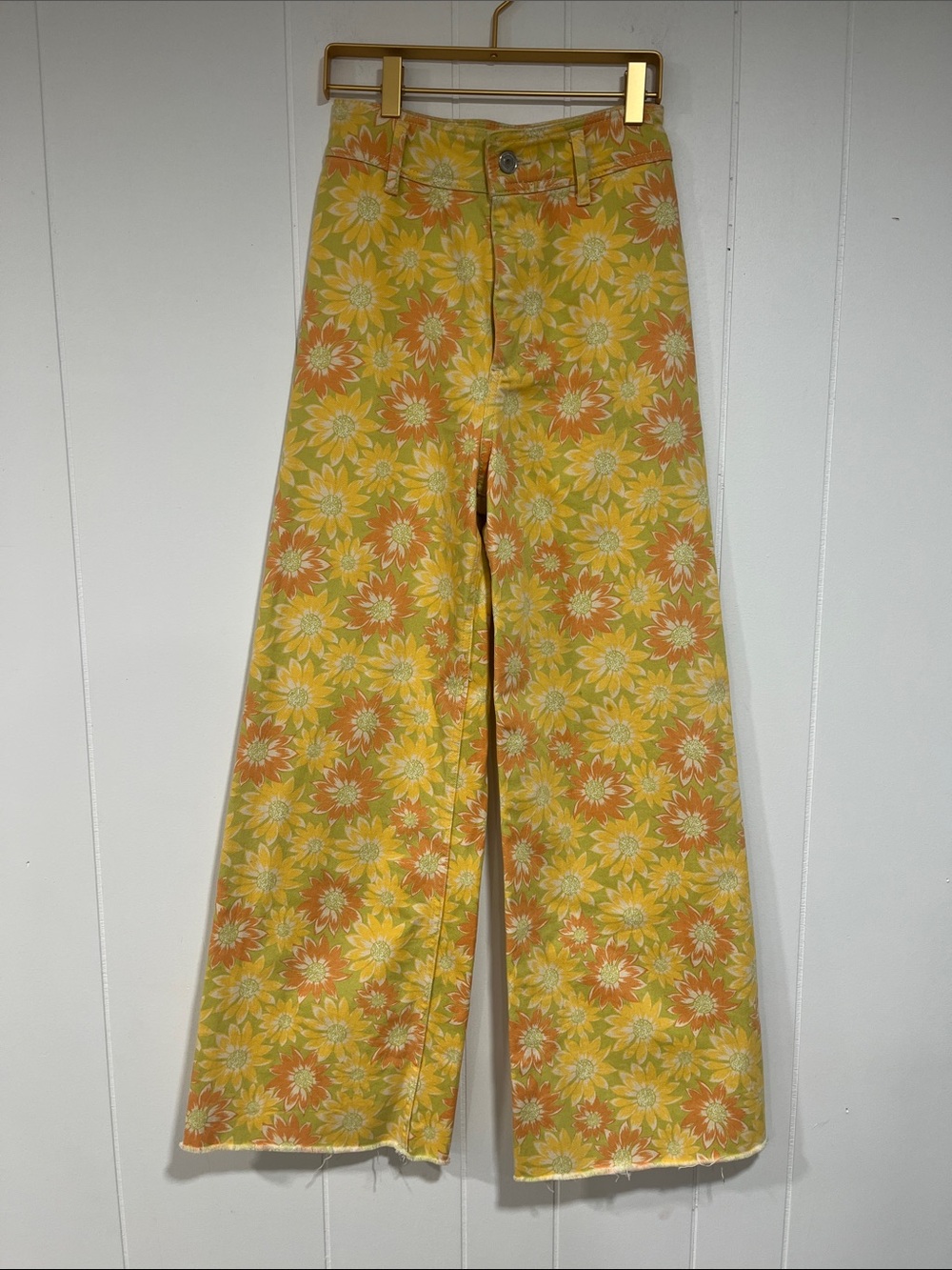 ZARA Women’s THE MARINE WIDE Leg HIGH WAISTED Pants Floral‎ Print High Waisted 2
